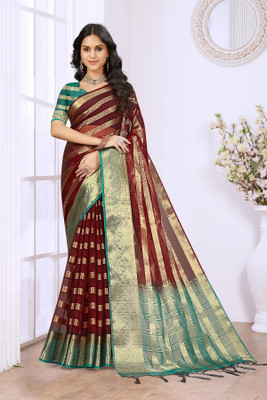 Aarunika MNT Printed Bollywood Organza Saree(Magenta)