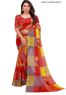Silkbazar Self Design Bollywood Georgette Saree(Red)