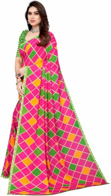 Saadhvi Floral Print Bollywood Georgette Saree(Pink)