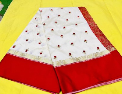 SHOPEEZY TEX FAB Woven Banarasi Art Silk, Cotton Silk Saree(Cream)