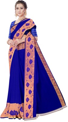 A V M Print Embroidered Bollywood Chiffon Saree(Multicolor)