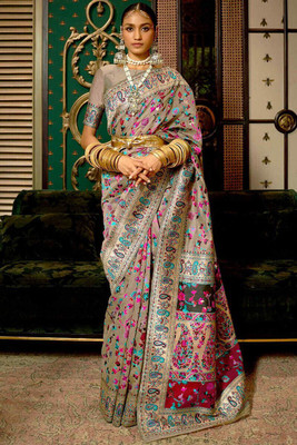 NEZAA EXPORT Woven Kanjivaram Pure Cotton Saree(Multicolor)