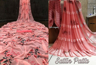 Sita Floral Print Bollywood Georgette Saree(Pack of 2, Pink)