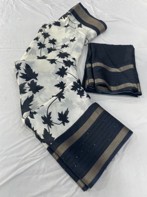 Dori Printed Bollywood Silk Blend Saree(Black)