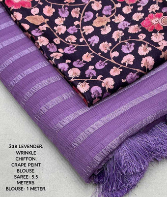 Dhanlaxmi CreationLLP Striped Bollywood Chiffon Saree(Purple)