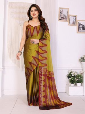 SuperLaxmi Printed Bollywood Chiffon, Georgette Saree(Yellow)