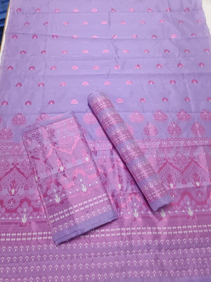Sheden Lopez Creation Woven Mekhela Chador Silk Blend Saree(Purple)