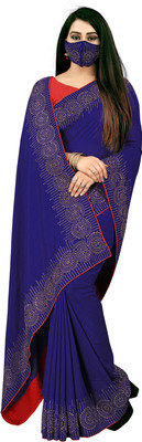 pUNYATHA CREATION Self Design, Solid/Plain Bollywood Art Silk Saree(Blue)
