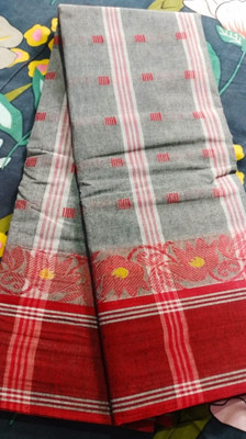 Maa saroda saree Ghar Self Design Tant Pure Cotton Saree(Cream)