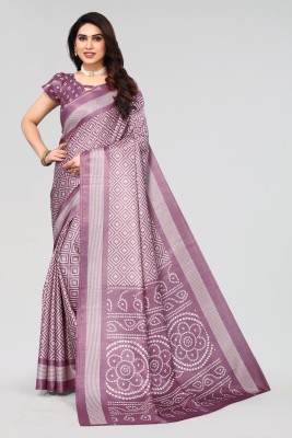 Winza Designer Geometric Print, Self Design, Paisley Daily Wear Cotton Silk Saree(Purple)