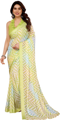 Panchvati NX Printed Bollywood Georgette Saree(Light Green)