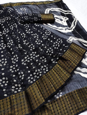 aslisanskriti Printed Kanjivaram Cotton Blend Saree(Multicolor)