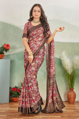 PremVastra Digital Print Bollywood Viscose Rayon Saree(Yellow)