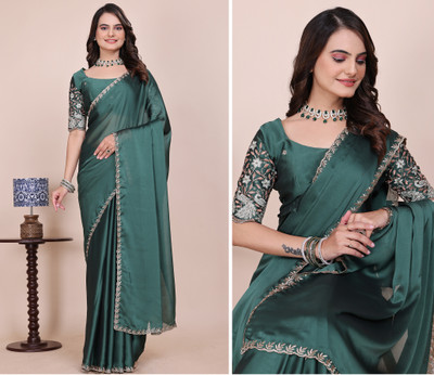 K 5 FASHION Embellished Bollywood Georgette Saree(Light Green)