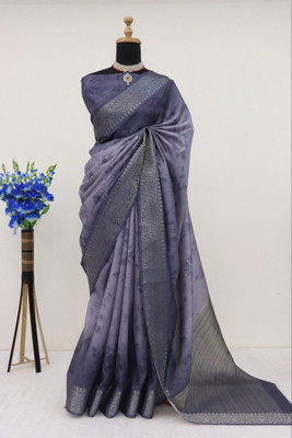 MITMAN CREATION Digital Print Bollywood Art Silk Saree(Blue)