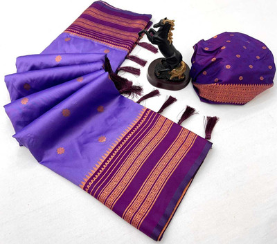 Zivastra Embroidered, Woven, Self Design Banarasi Organza, Georgette Saree(White, Yellow, Black, Green)