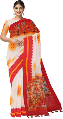 Rnn Saree Printed Handloom Pure Cotton Saree(Multicolor)