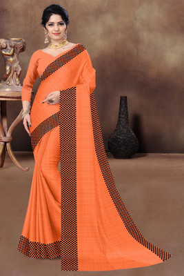 RANISATII Self Design Daily Wear Lycra Blend Saree(Orange)