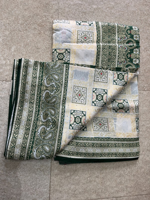 Anjaneya Embroidered Banarasi Cotton Silk Saree(Multicolor, Green)