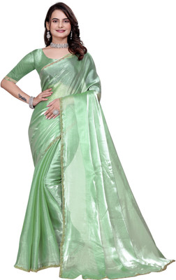 Gajal Woven Kanjivaram Chiffon, Pure Silk Saree(Light Green)