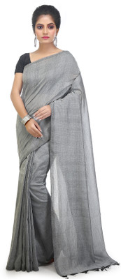 Divastri Woven Taant Art Silk Saree(Grey)