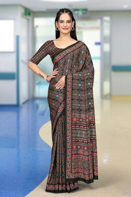 KONICA FAB Digital Print Bollywood Crepe Saree(Multicolor)