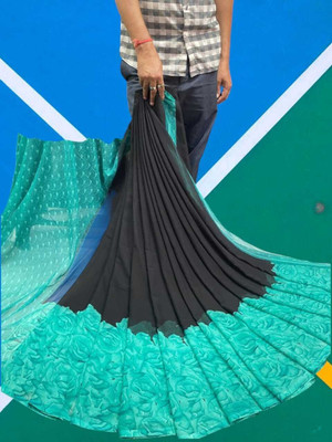 HouseOfCommon Ombre Bollywood Georgette Saree(Light Blue)