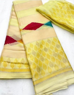 Sonika Printed Patola Chiffon Saree(Yellow)