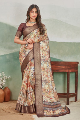 M.B.ENTERPRISE Digital Print Bollywood Viscose Rayon Saree(Multicolor)