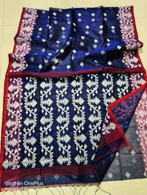 S.K. HOUSE Self Design Handloom Cotton Silk Saree(Multicolor)