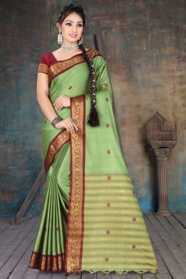 Leelavati Woven Kanjivaram Pure Silk, Art Silk Saree(Light Green)