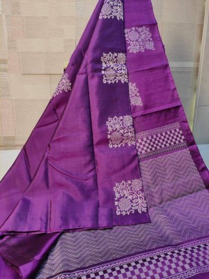 Julee Self Design Banarasi Pure Silk Saree(Purple)