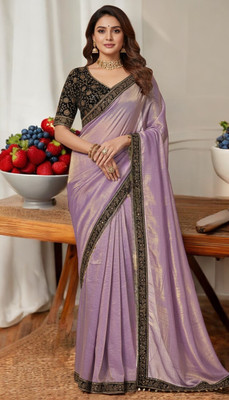 SHREE BHERUNATH FASHION Self Design Bollywood Jimmy choo Saree(Gold)