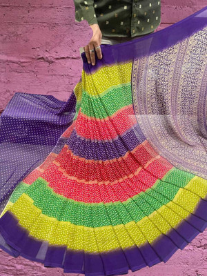 HouseOfCommon Ombre Bollywood Georgette Saree(Blue)