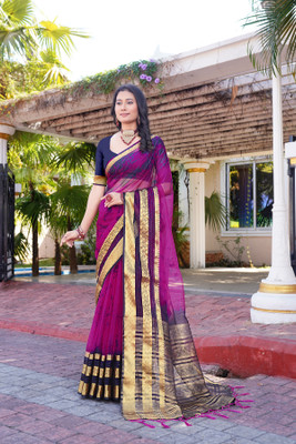 Aarunika SBT Self Design Bollywood Organza Saree(Purple)