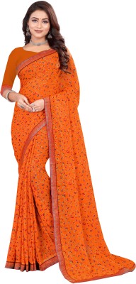 SHREE KRISHNA FASHION PVT LTD Printed Bollywood Georgette Saree(Orange)