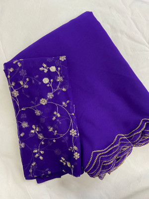 CLICKTHEMALL Self Design Bollywood Georgette Saree(Magenta)