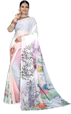 Adiyogi Enterprise Digital Print Bollywood Georgette Saree(Multicolor)