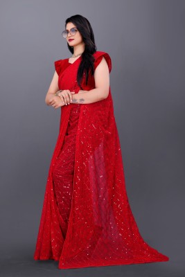 DDRS Fashion Self Design Bollywood Georgette Saree(Red)