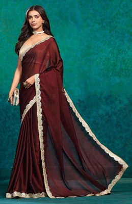 jashvicreation Embroidered Bollywood Chiffon, Georgette Saree(Brown)