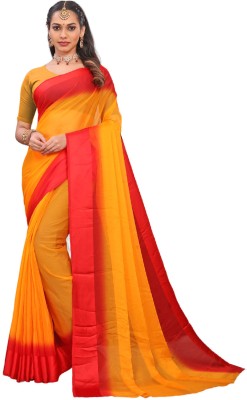 Vikas Digital Print Bollywood Chiffon, Georgette Saree(Orange)