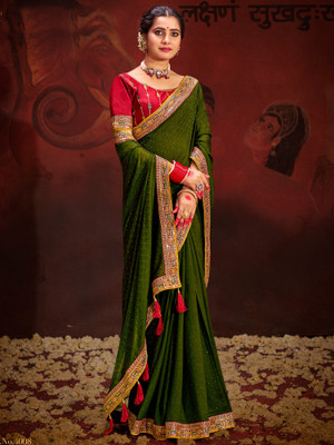 Tasrika Self Design Bollywood Silk Blend Saree(Light Green)