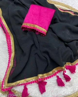 Shikha creation Printed Bandhani Georgette Saree(Multicolor)