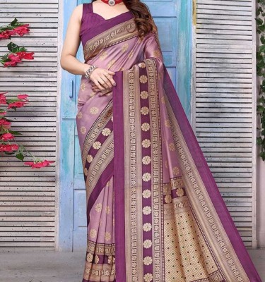Marabout Printed Daily Wear Cotton Blend Saree(Multicolor)