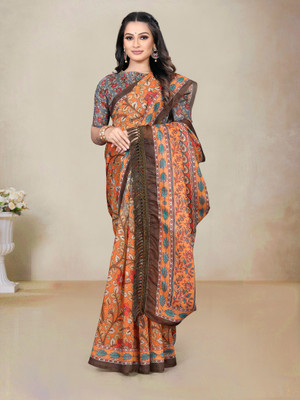 Shrithi Fashion Fab Printed Bollywood Cotton Blend Saree(Multicolor)