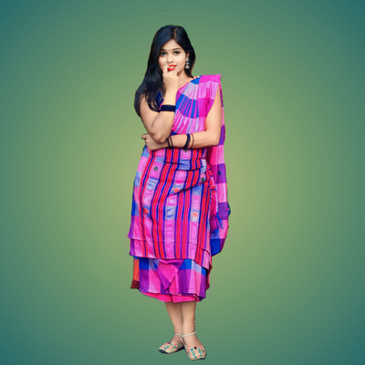 Prithvi Self Design Tant Tussar Silk Saree(Pink)