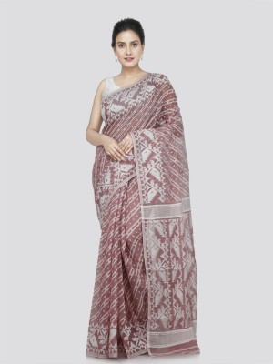 PinkLoom Woven Handloom Handloom Pure Cotton Saree(Multicolor)