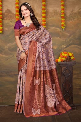 HouseOfCommon Woven, Self Design Kanjivaram Art Silk, Jacquard Saree(Pink)