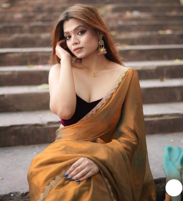MJ TRENDZ Chiffon Solid, Self Design Blouse Material