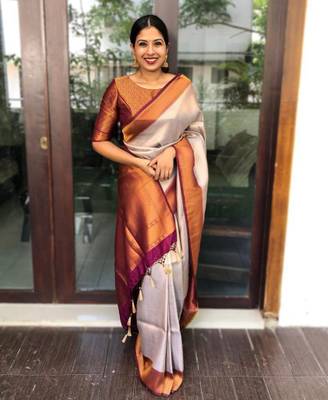 Buy R R B RETAIL Printed, Woven Kanjivaram Jacquard, Pure Silk Cream Sarees Online @ Best Price In India Buy R R B RETAIL Printed, Woven Kanjivaram Jacquard, Pure Silk Cream Sarees Online @ Best Price In India